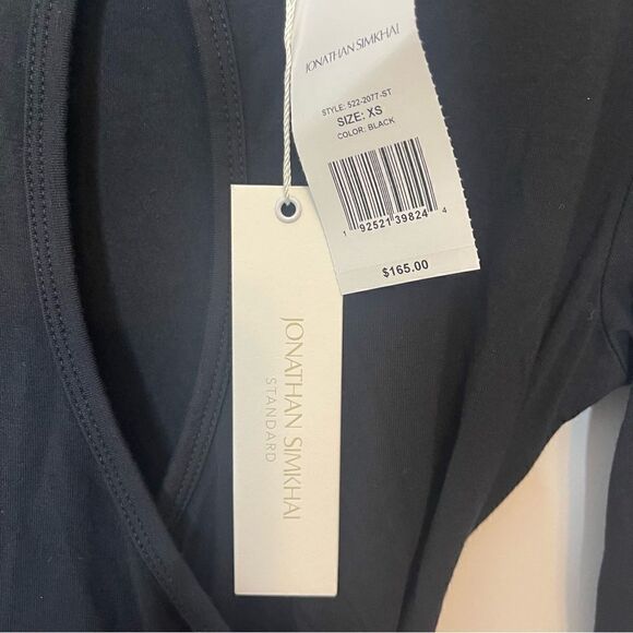 SIMKHAI Jeneen Clean Stretch Jersey Ls Wrap Top NWT XS - Picture 10 of 11